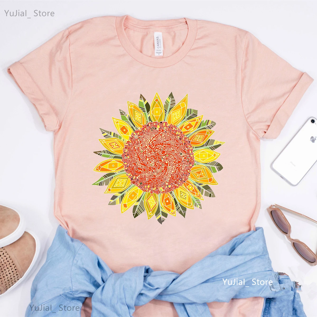 Camiseta rosa con estampado de flores de meditación de Mandala para niñas, camiseta de mariposa Social, camiseta Harajuku para mujer, camisetas de verano