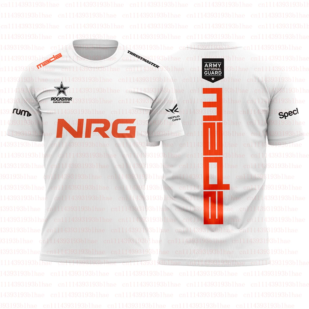 NRG Team 2026 White New Uniform T-shirt Fashion Esports Game Club Valorant Ethan Tops Men Streetwear Short Sleeved Crew Neck Tee