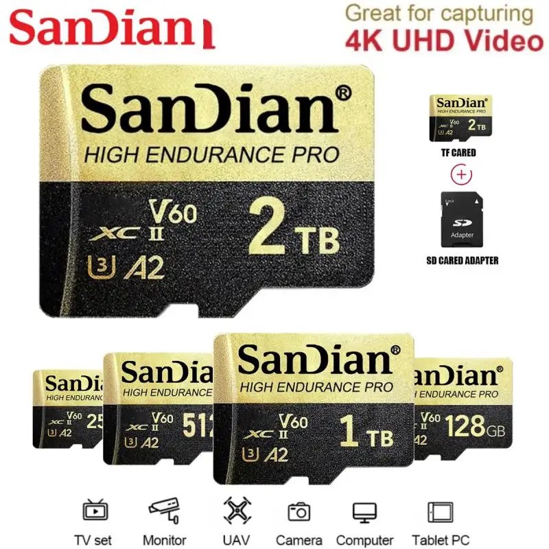 SanDian SD Card 128GB 256GB 512G Micro TF Card 1TB Memory Card High Speed TF Flash Card For Mobile Phone/Laptop/Desktop Original