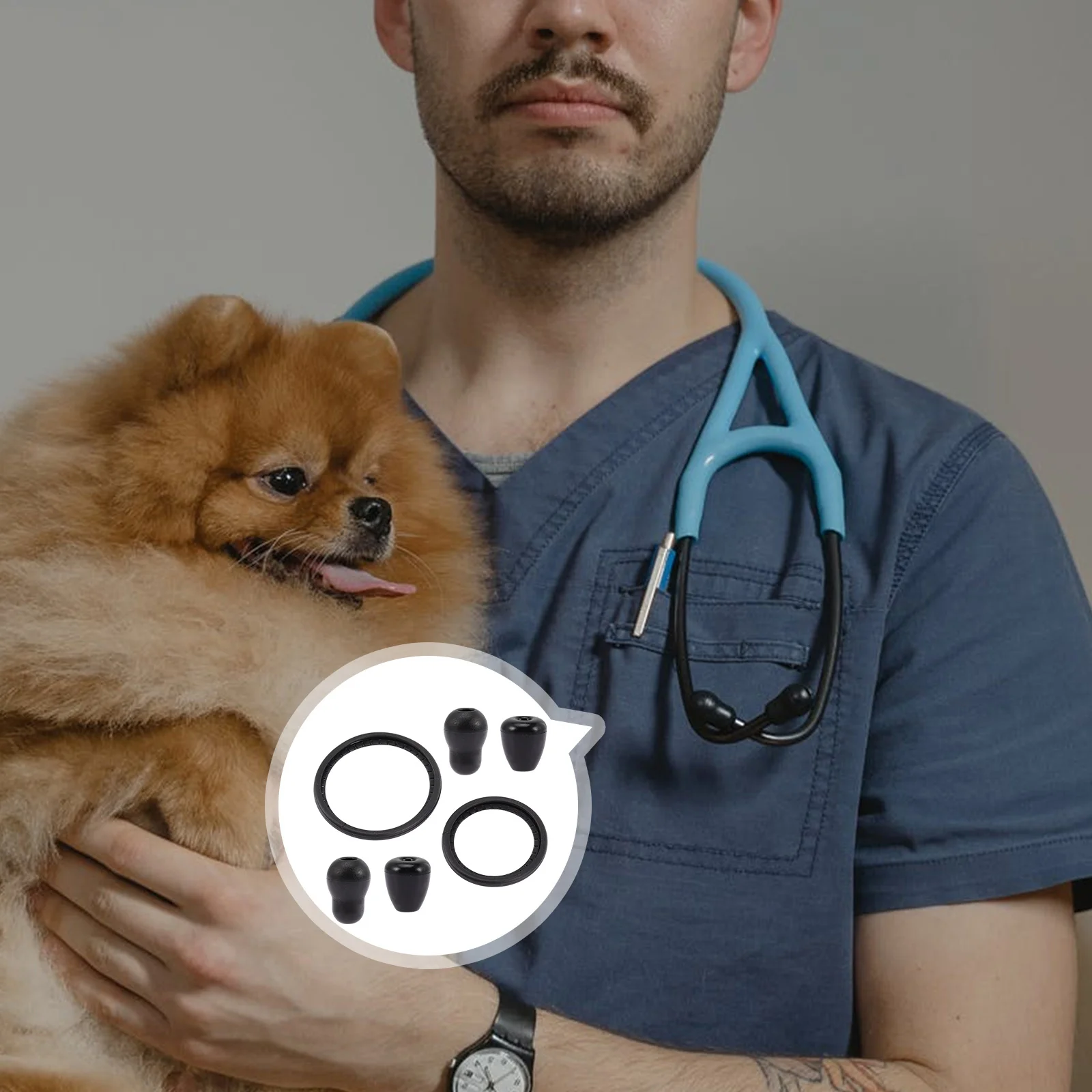 

1Set Professional Stethoscope Replacement Kit Featuring Diaphragm for Medical Use Soft Earbuds and Bell Cover Replacement Parts