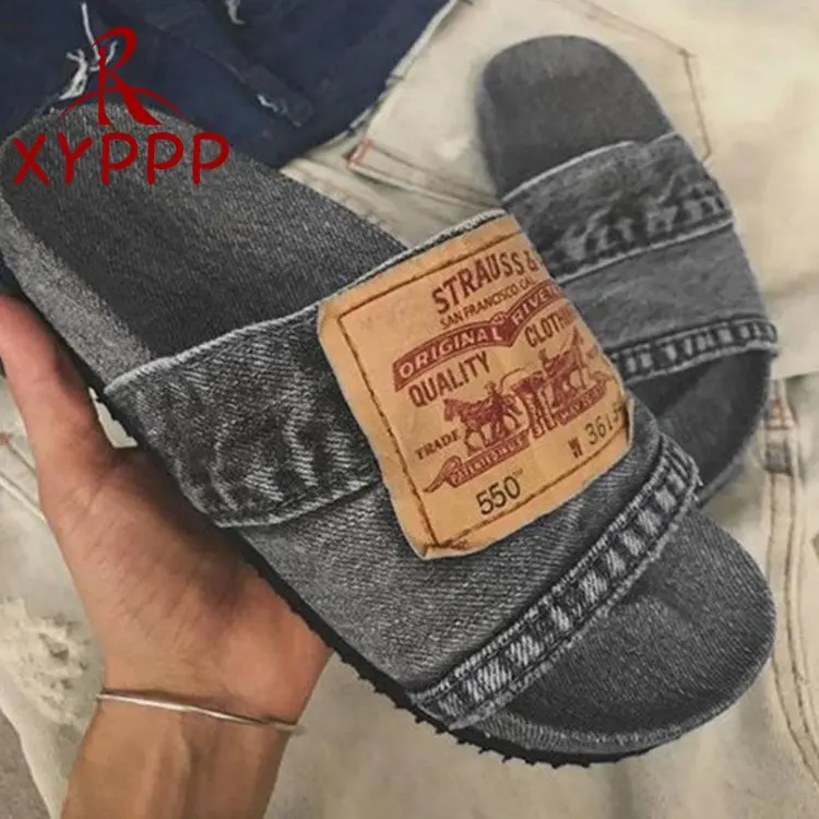 2022 nuova pantofola di jeans scarpe femminili antiscivolo comode pantofole piatte estive donna diapositive scarpe Casual da spiaggia all\'aperto