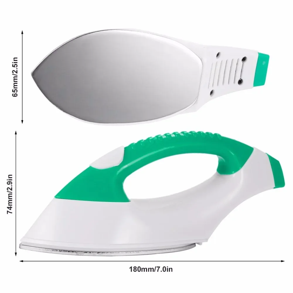 Przenośne mini żelazko elektryczne do ubrań podróżnych - ręczne żelazko domowe z pyłoszczelnym lustrem, lusterko do kontroli prądu statycznego