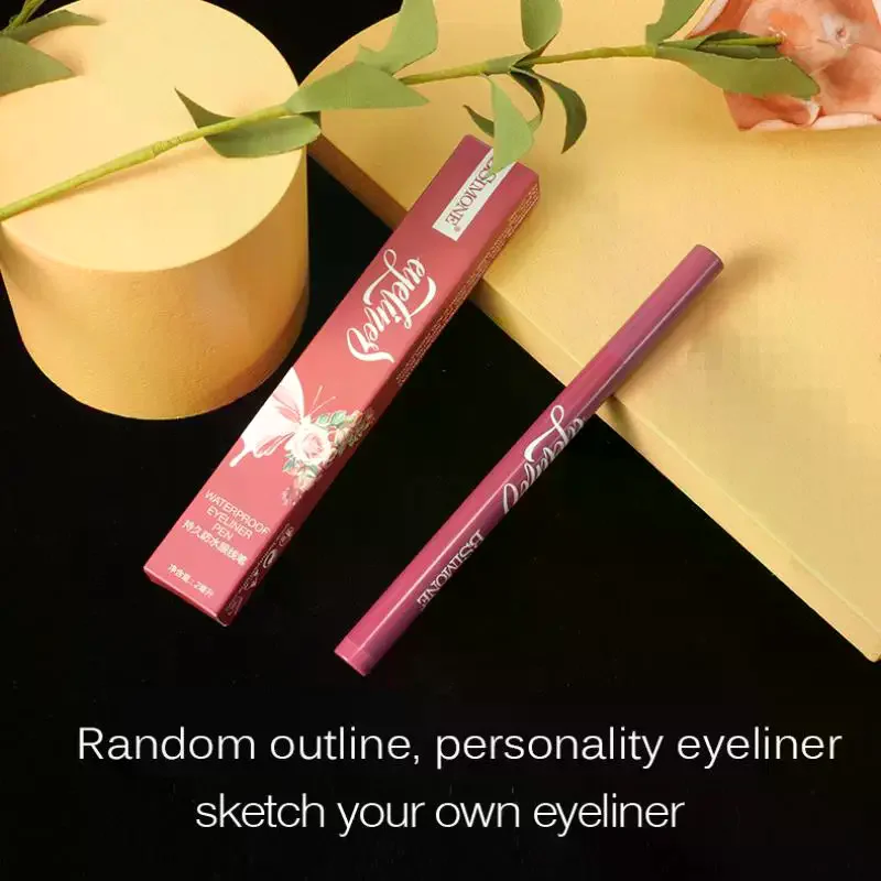 BSIMONE Waterdichte zwarte eyelinerpen Sneldrogend Langdurig Mat Glad Gemakkelijk te kleuren Vloeibare eyelinerpen Make-up cosmetica