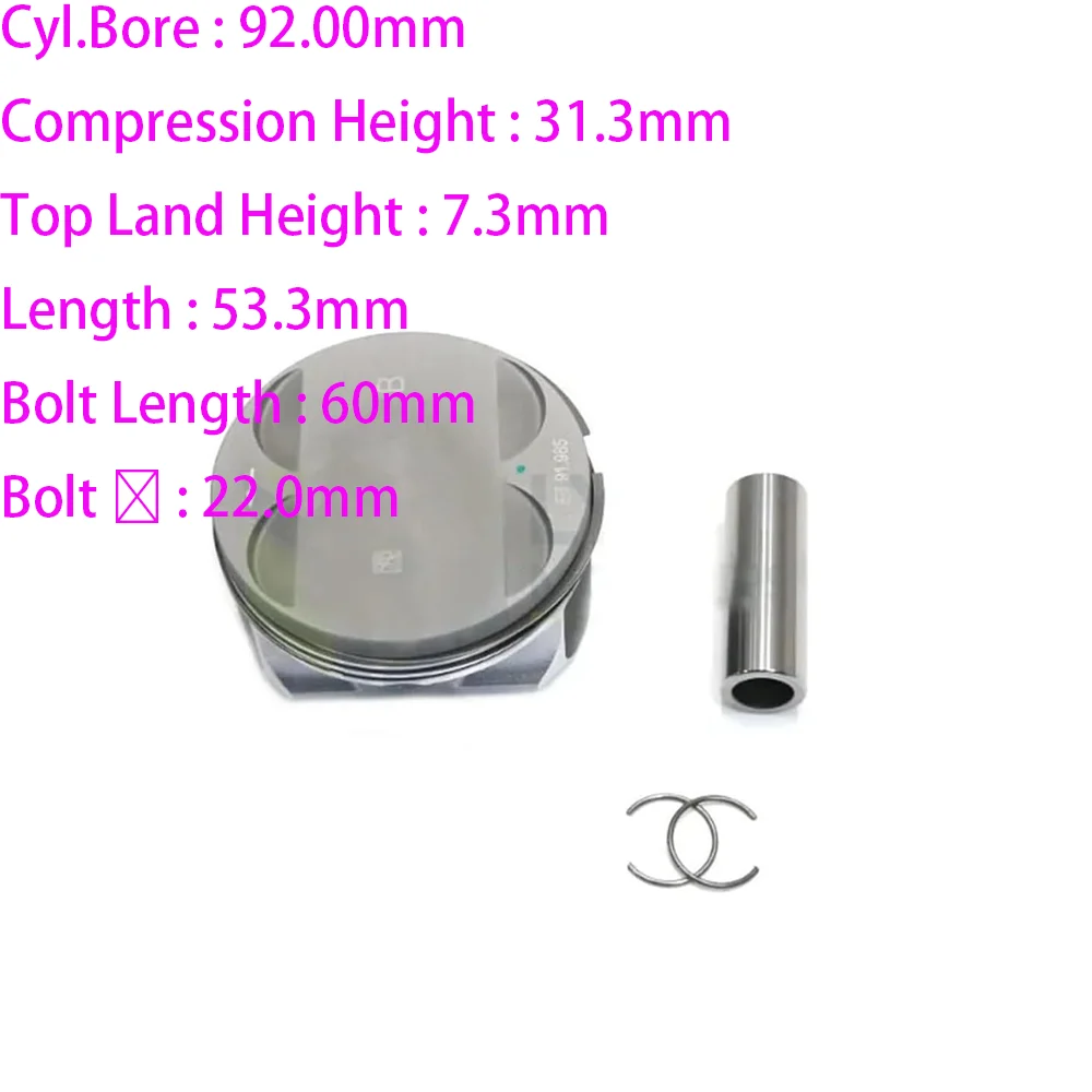 Engine New Piston With Rings Assembly For BMW 540i 740i 840i E39 E38 E31 E53 X5 LAND ROVER L322 4.4L 4.4 L T V8 GAS 96-05 M62B44