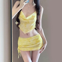 Women 3 Pcs Split Swimsuits with Cover Up Stylish Swimwear Push Up Bathing Suit for Vacations Beachwear