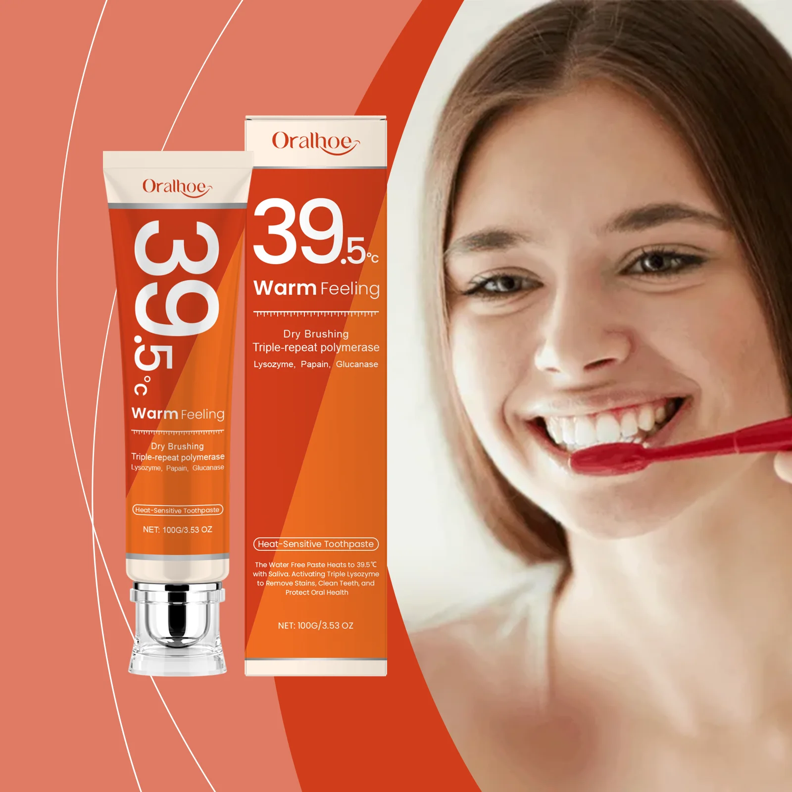 Teeth Whitening Enzymes - ORALHOE Heat-Sensitive Toothpaste Brightening & Stain
