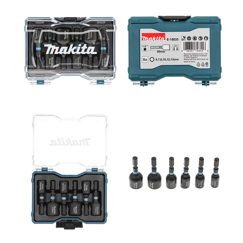 Makita E-18035 Black Impact Magnetic Socket 6X 1/4\