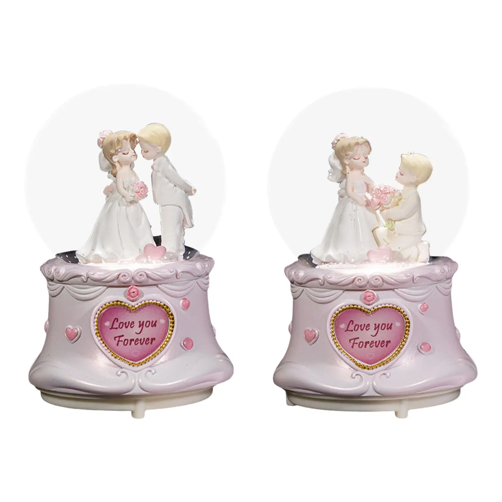 Decorative Glass Musical Box Luxury Globe Ornament Luminous Music Playback for Wedding Celebration Table