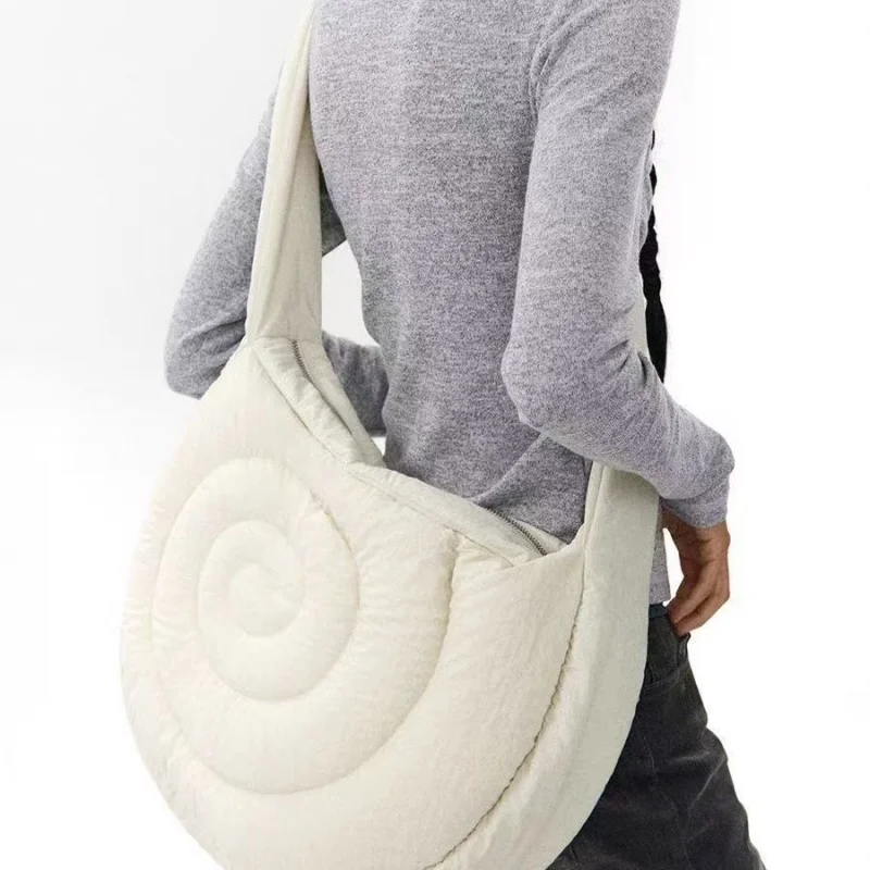 

Creamy-white Fashion Soft Quilted Women's Handbags Casual Shoulder Bag Y2k Aesthetic All Match Crossbody Bag