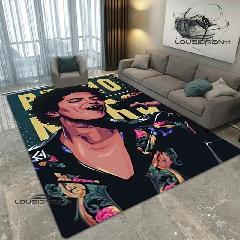 Singer Bruno Mars printed carpet Non -slip carpet Yoga mat door mat photography props kitchen mat area rug birthday gift