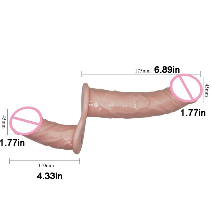 Double Penis Dual Ended Strap On Dildo Vibrator Strapon Ultra Elastic Harness Belt  Adult Sex Toys for  Lesbian Anal Soft Dildos