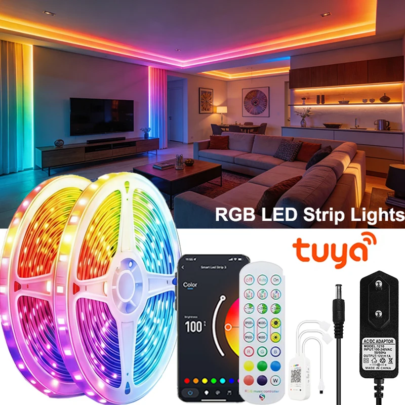 TUYA WIFI RGB Led Strip Lights Music Sync 5050 Led Lights Ro