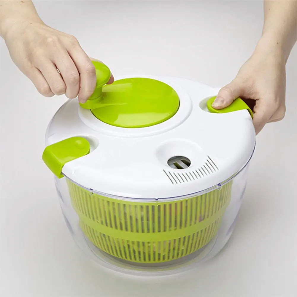 5 L Fruits Spinner Dryer BPA Free Vegetable Washing Dryer Multi-Use with Secure Lid Lock & Rotary Handle & Bowl for Home Kitchen