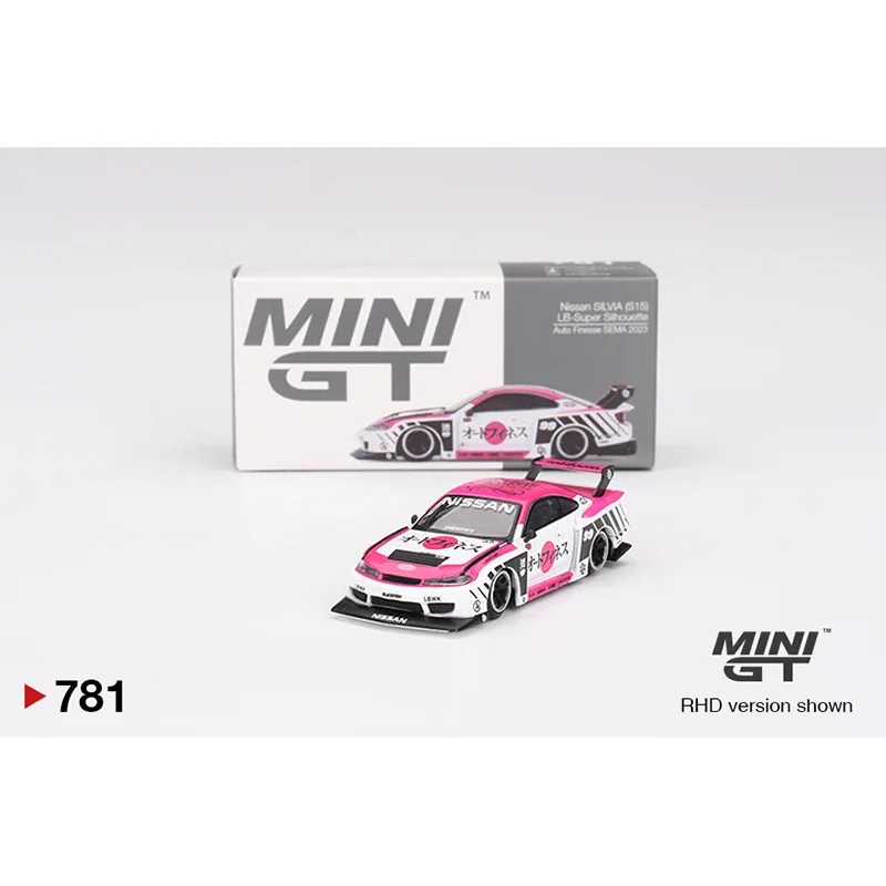 MINIGT 781 1:64 LBWK Nissan LB Super Silhouette S15 SILVIA Auto Finesse SEMA 2023 Diecast Diorama Model kolekcja zabawek