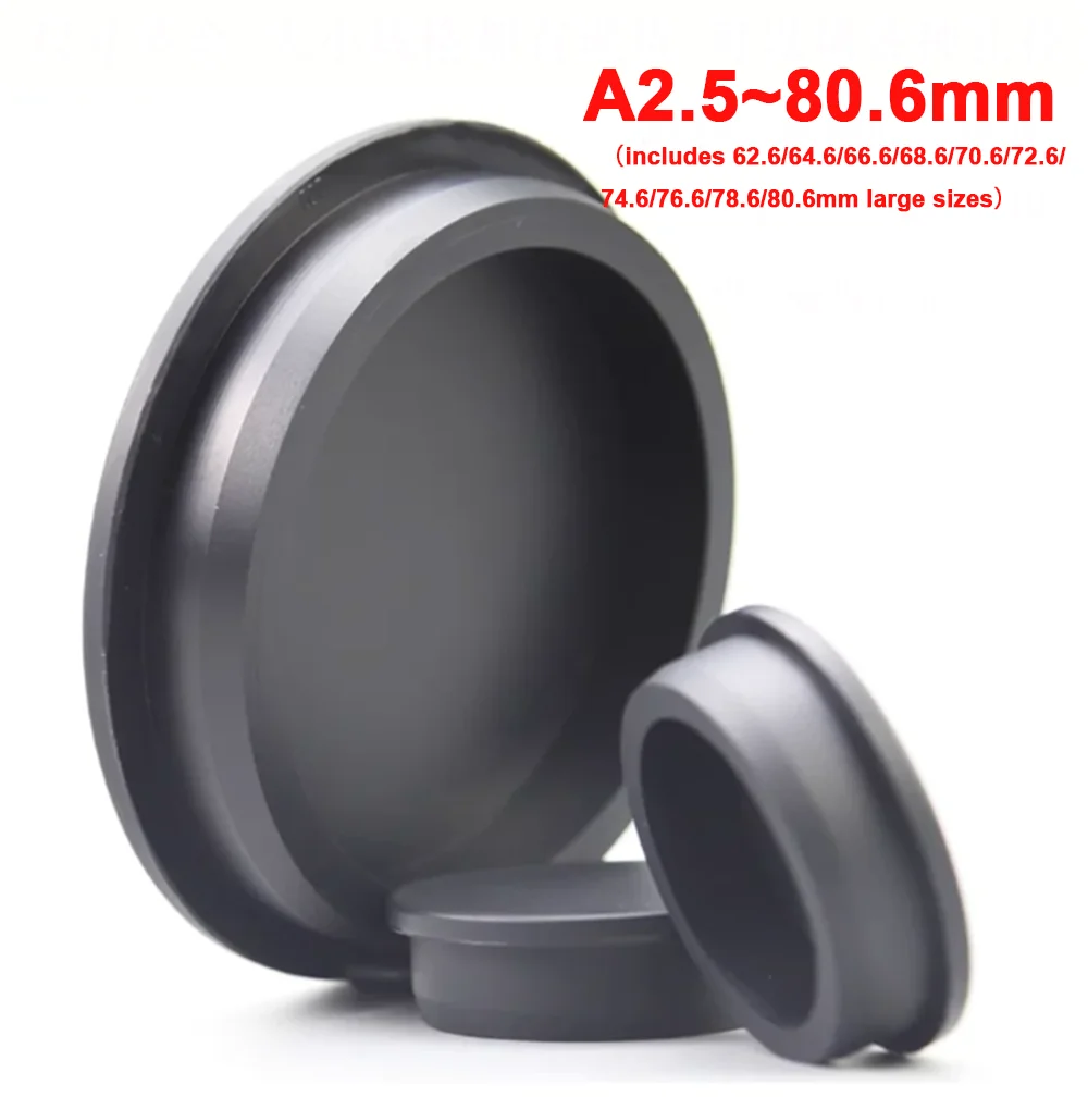 2.5-80.6mm High Temperature Black Conical Snap-on Silicone T Type Plug Blanking End Caps Tube Inserts Bung Waterproof Dustproof