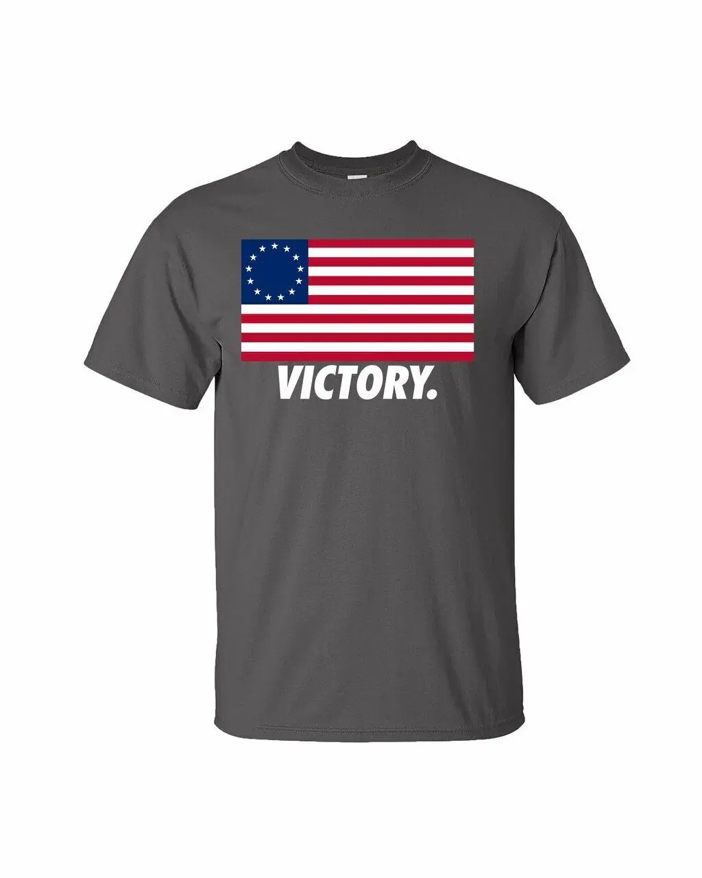 Patriottici Betsy Ross Bandiera Americana Victory Adulto T Shirt Manica Corta