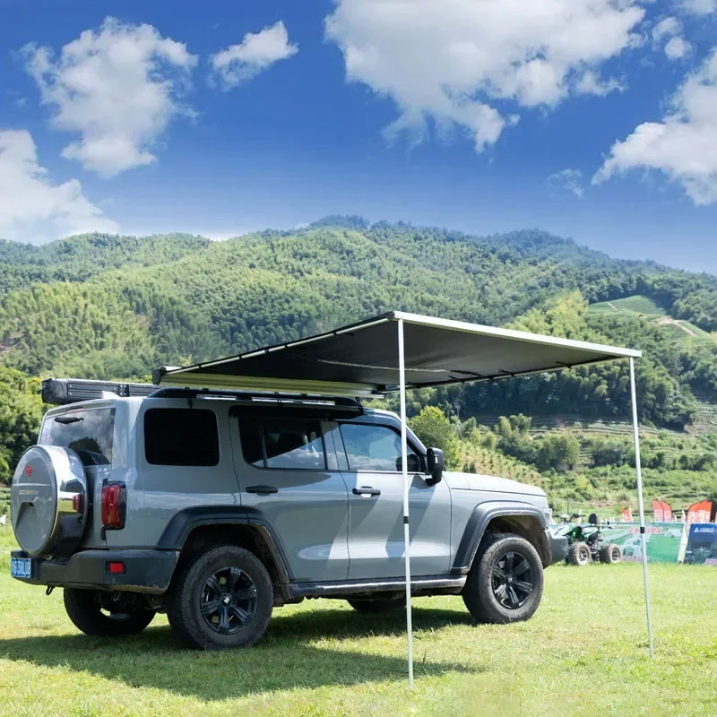 Car Side Awning Tent UV Protection Canvas Portable Waterproof SUV Offroad Vehicles Sun Shelter