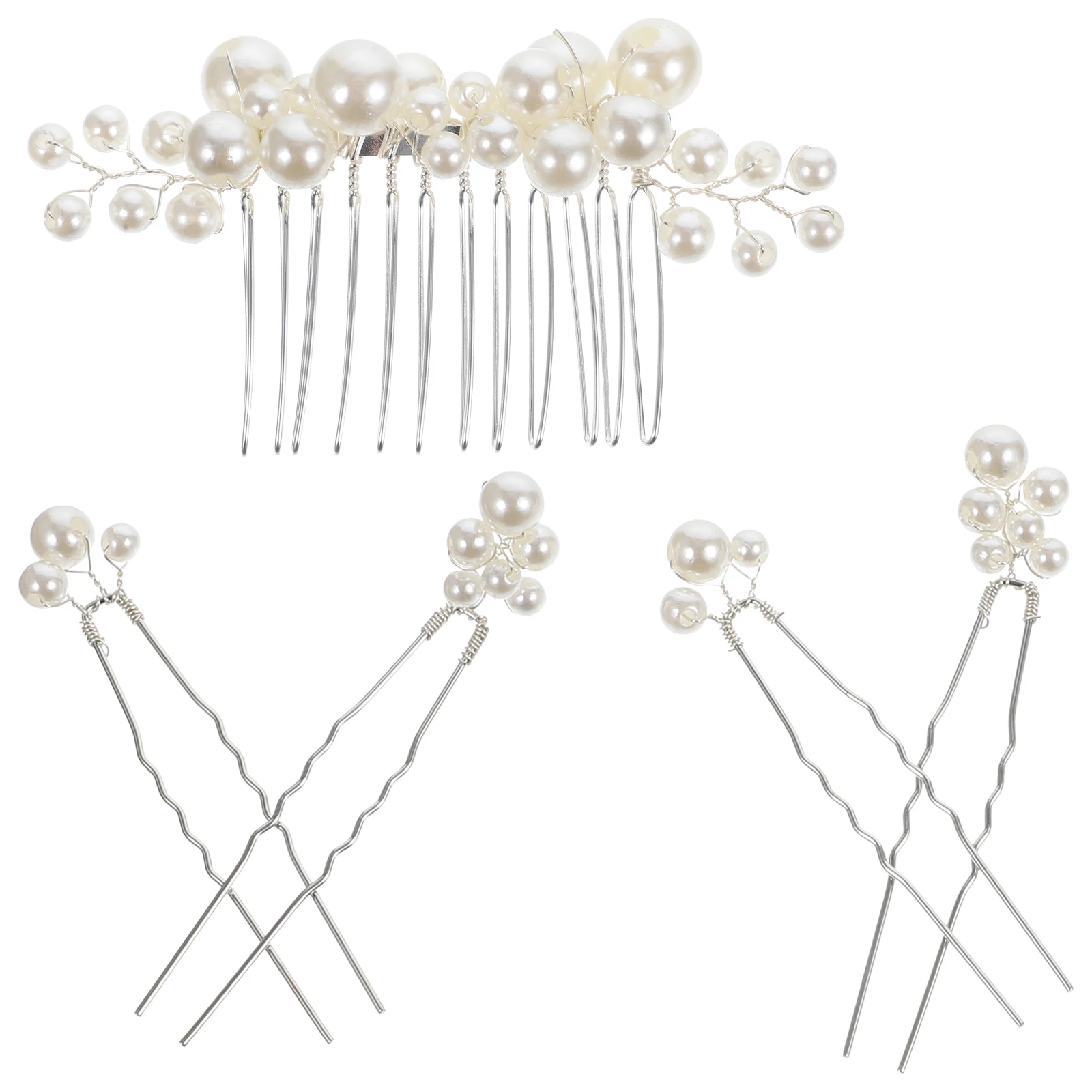 

1 set Pearl Hair Accessories Set Vintage Wedding Bridesmaid Combs Pins Elegant Decorative Bridal Headpiece For Bride Prom
