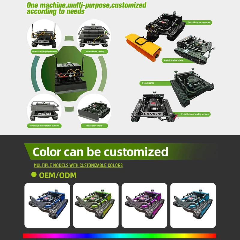 100% التحكم عن بعد بكرة جزازة جزازة العشب حديقة الزاحف قاطع غاز/محرك العشب بالديزل