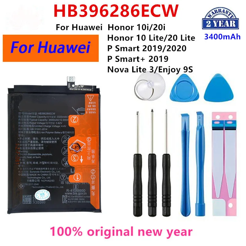

Orginal HB396286ECW 3400mAh Battery For Huawei Honor 10 Lite /20 Lite /10i /20i /P Smart 2019/ Honor 20i /Enjoy 9S .