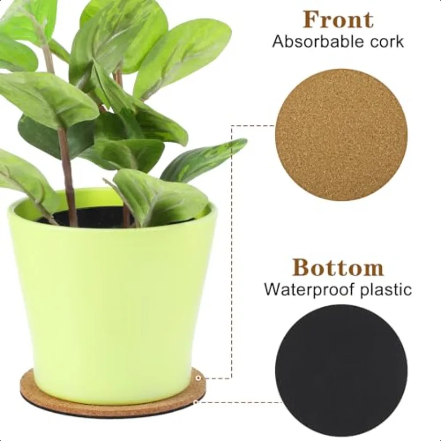 10 قطع من قواعد الأكواب والصحون المصنوعة من الفلين مقاس 4 بوصات تحافظ على العدادات والأرضيات نظيفة وجافة #4