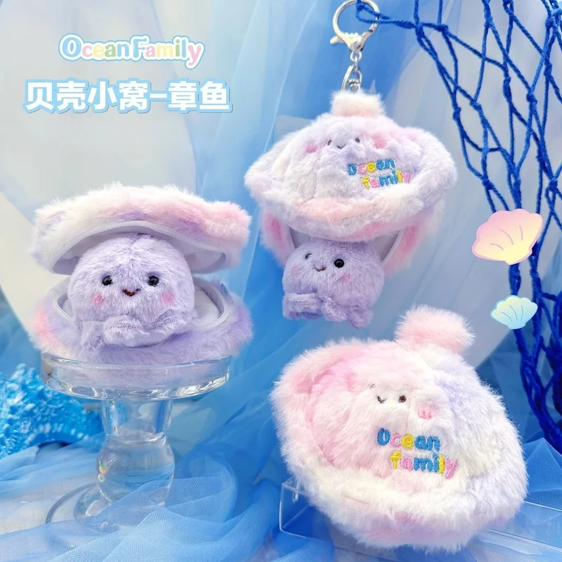 Zachte oceaandier pluche sleutelhanger simulatie Pp katoen pluizige walvis sleutelhanger collectie octopus kleine schildpad hanger kinderen