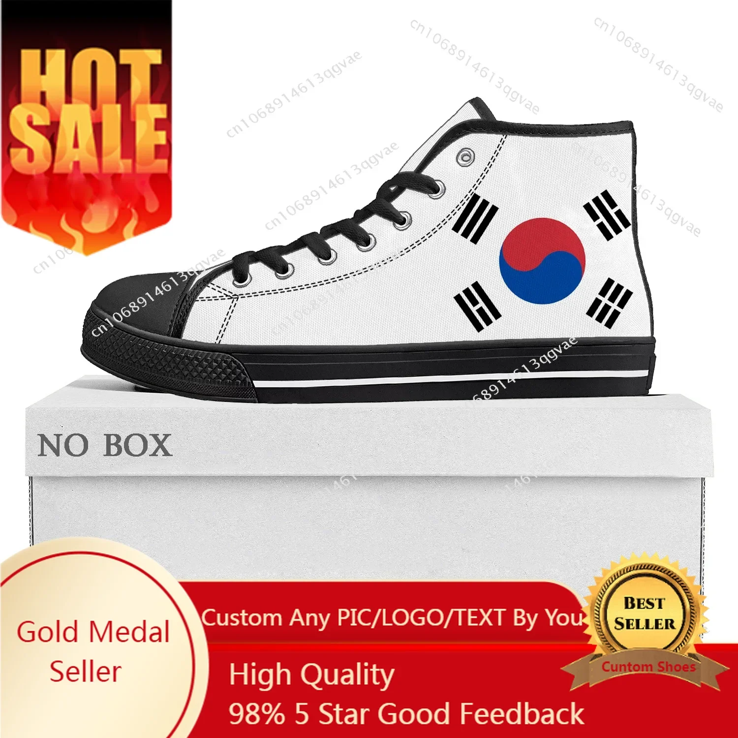 

Korean Flag High Top High Quality Sneakers Mens Womens Teenager Canvas Sneaker South Korea Casual Couple Shoes Custom Shoe