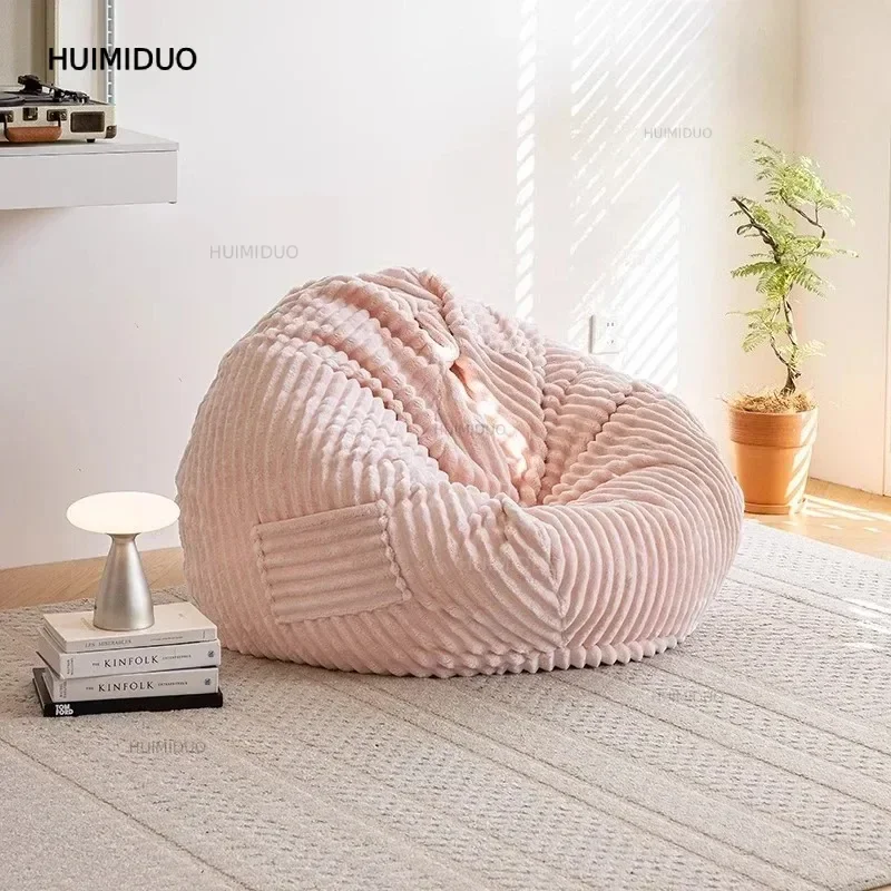 Pouf Modular Upholstered Bean Bag Sofas Glass Sleeping Function Rocking Bean Bag Sofas Beads Cushion Puff Con Relleno Furniture