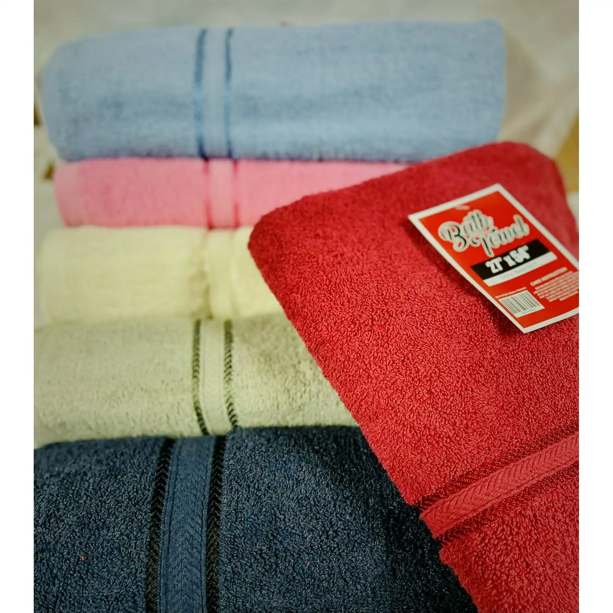 100% Cotton Towels Washcloths Multicolor 6 Count Breathable Fabric Is Soft Against The Skin Providing A Luxurious Feel