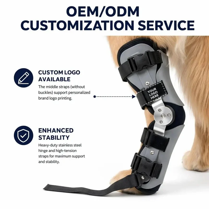Dog Hind Leg Hock Brace Adjustable for ACL Arthritis Post Surgery Support Protector Polyester