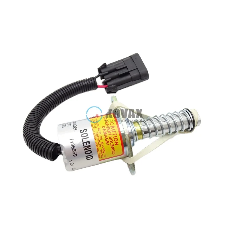 For 7136559 High Quality Flame Shutdown Solenoid Valve 12v Excavator Engine Parts Factory Direct Sales