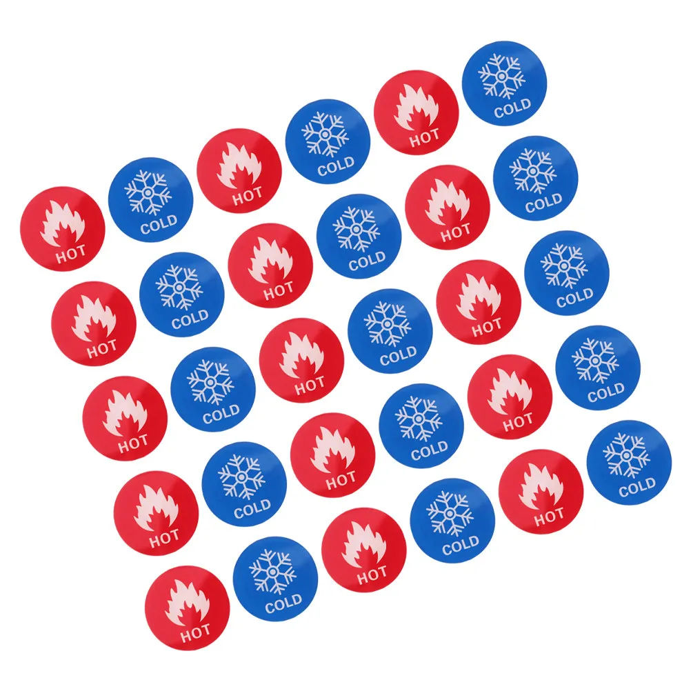 

15Pairs Hot Cold Indicator Stickers Self Adhesive Bathroom Faucet Labels for Water Temperature Identification Safety Decal