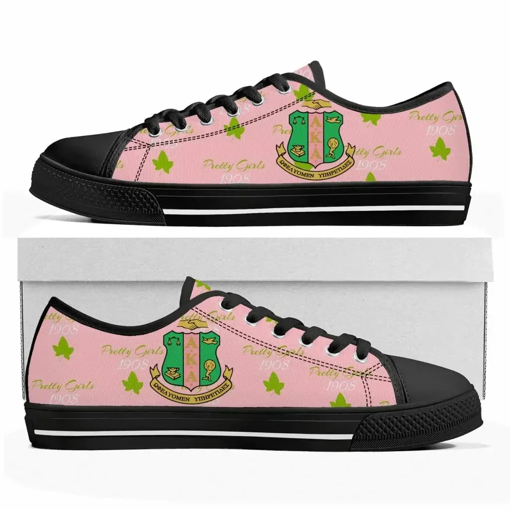 A-Alpha Sorority A-AKA 1908 Low Top Sneakers K-Kappa A-Alpha Mens Womens Canvas High Quality Sneaker Shoes Customize DIY Shoe