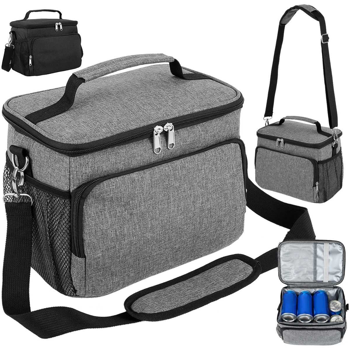 Insulated Lunch Bag Large Capacity Cooler Bag Bento Pack Student Bento Lunch Handbag Leakproof Thermal Lunch Organizer Bags