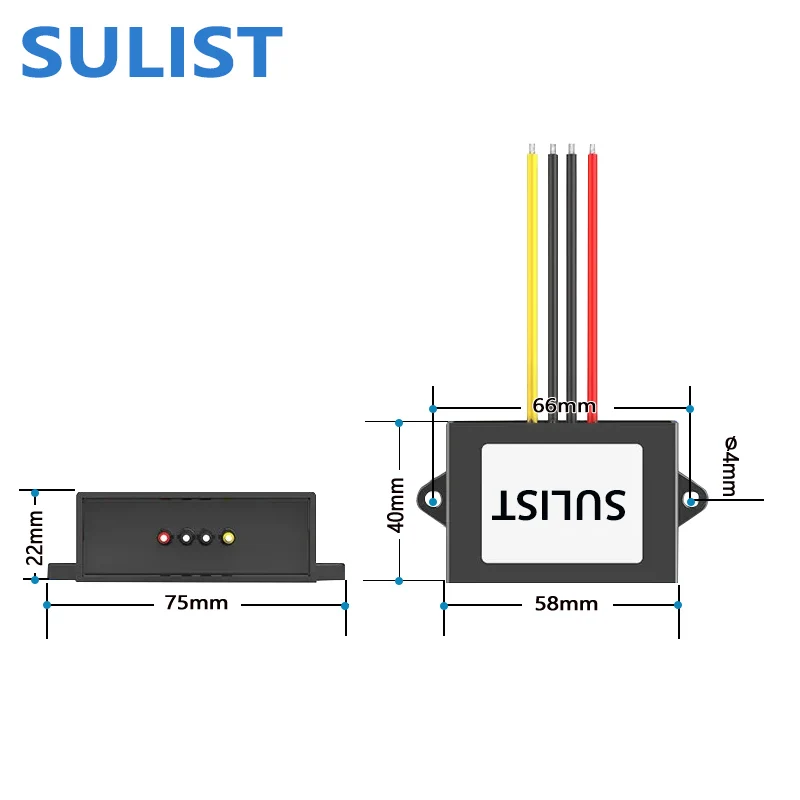 SULIST car 10-36V to 12V13.8V/15V/19V20V/24V voltage regulator DC to DC buck-boost power supply regulator module 8AWaterproof