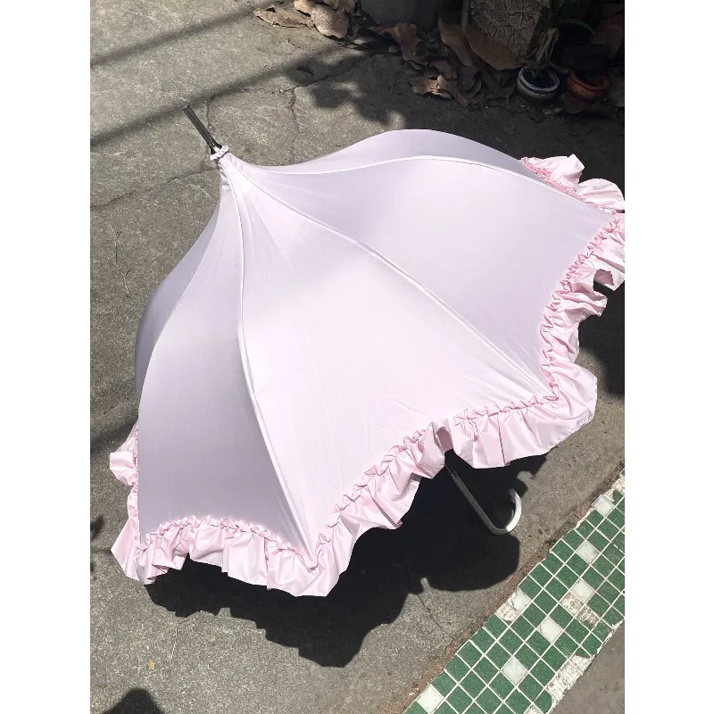 Straight bone manual bat umbrella long handle weather and rain sunscreen umbrella UV protection