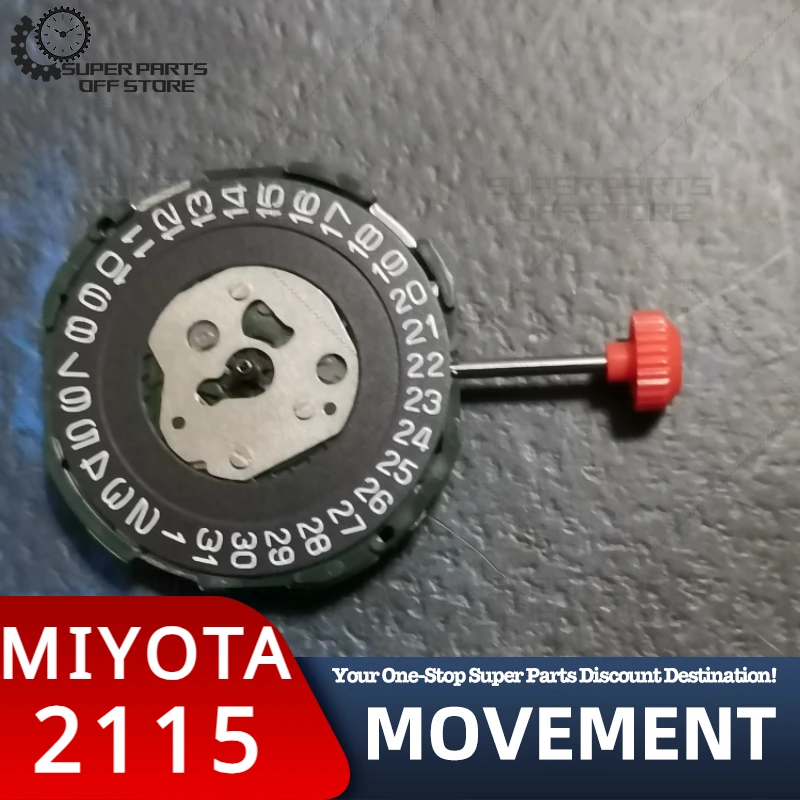 New Miyota 2115 Movement Three-Pin Black Calendar 3-Character Single Calendar Quartz Movement Watch Accessories