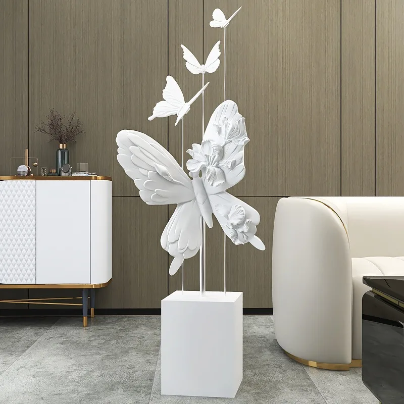 Eco-Friendly Butterfly Resin Sculpture Figurine Ornament Home Decor Accessory Living Room Decor New Gift for Valentine's Day