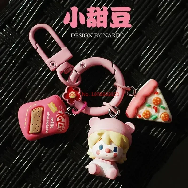 New Labubu Mushroom Elf Sakura Sweetheart Cute Kawaii Keychain Mobile Phone Chain School Bag Pendant Backpack Decoration Gift