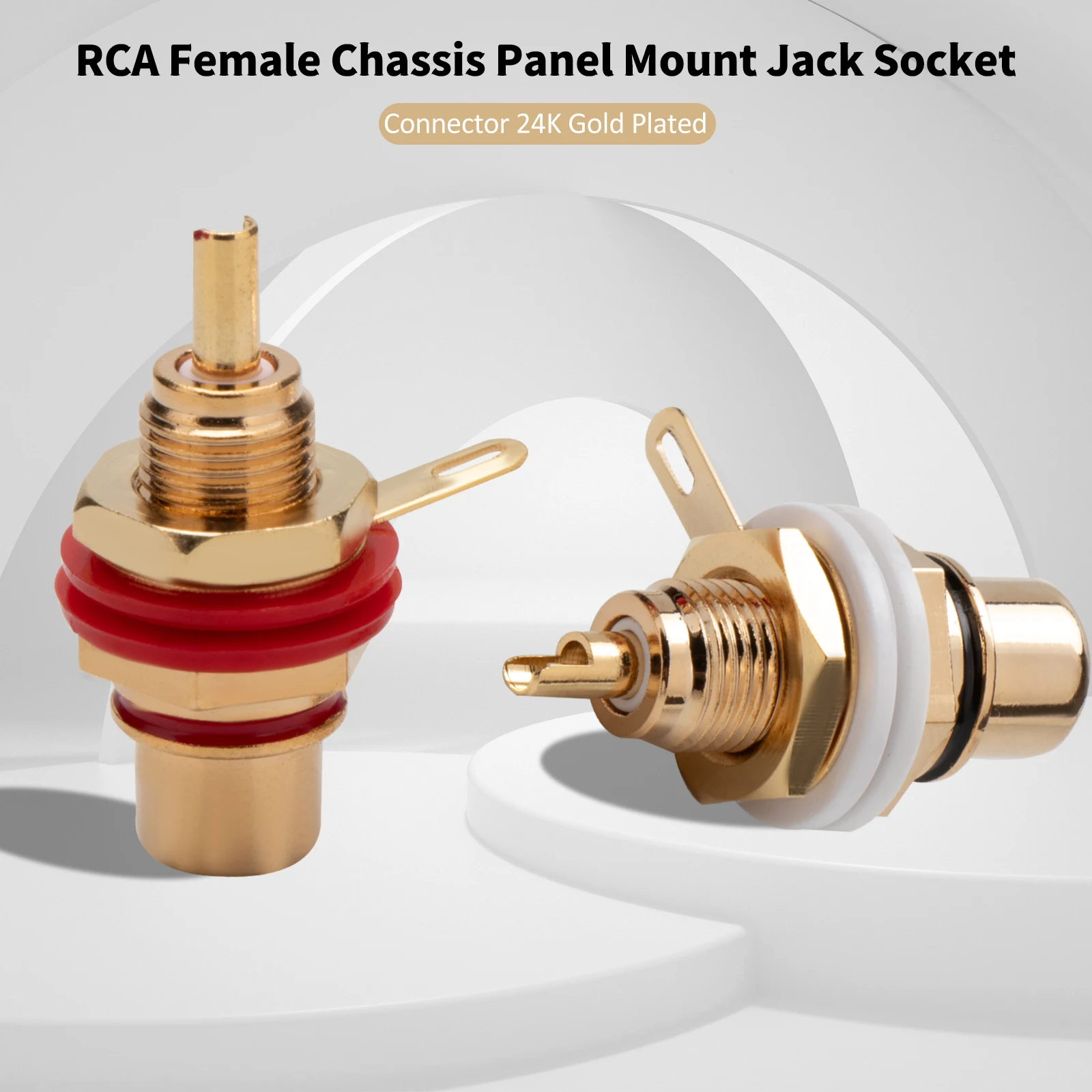 High Quality HiFi RCA Jack Adapter Gold Plated Phono Chassis Panel Mount RCA Female Socket Adapter for Amplifiers/TV