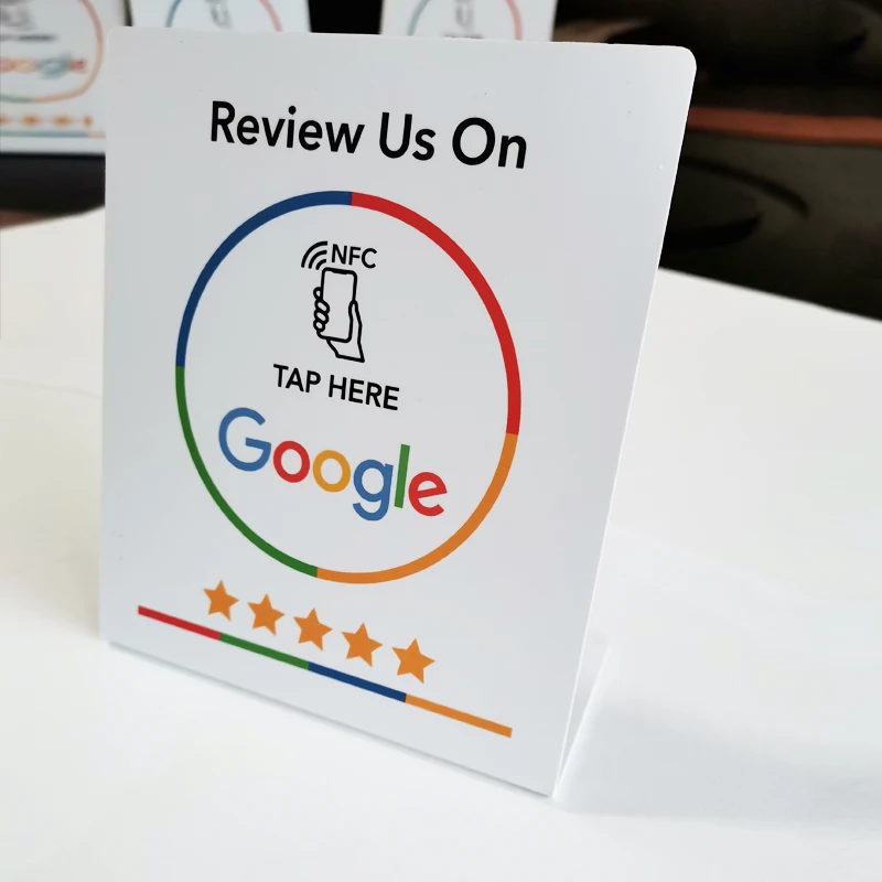 Free Shipping 100 NFC Stand Display (50 white, 50 black) 1000 NFC Cards(500 black, 500 white) for Google Reviews