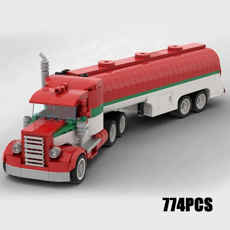 City Car Model Moc Building Bricks Octan Tractor Tanker Trailer Technology Modular Blocks Gifts Christmas Toys DIY Sets Assembly