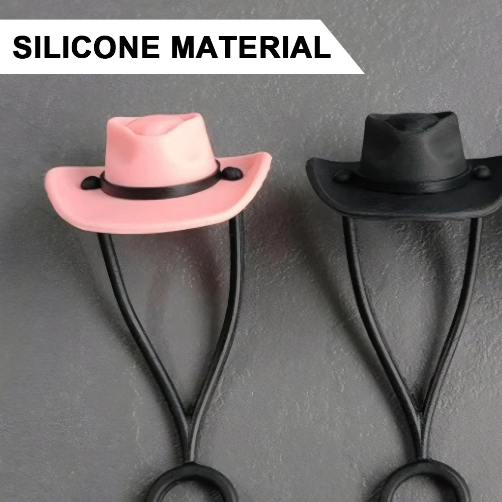 Sombrero de vaquero de silicona para hombre y mujer, cubierta de paja reutilizable, con punta bonita, accesorios para regalo, 4 piezas