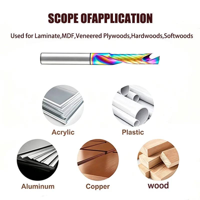Single Blade O Composite Tungsten Steel Milling Bit For Aluminum Plastic Board Veneer Wood Table Router Accessories