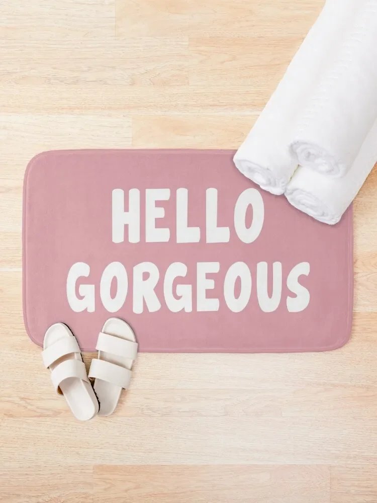 Hello Gorgeous - Funny Saying Bath Mat Bathroom Floor Wc Anti-Slip Bathtub Mat