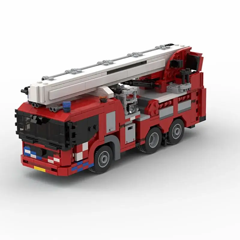 

Fire Truck Aerial Work Platform Elevator MOC-55291 Building Block Splicing Model 864PCS Kids Birthday Gift Christmas Toy Gift