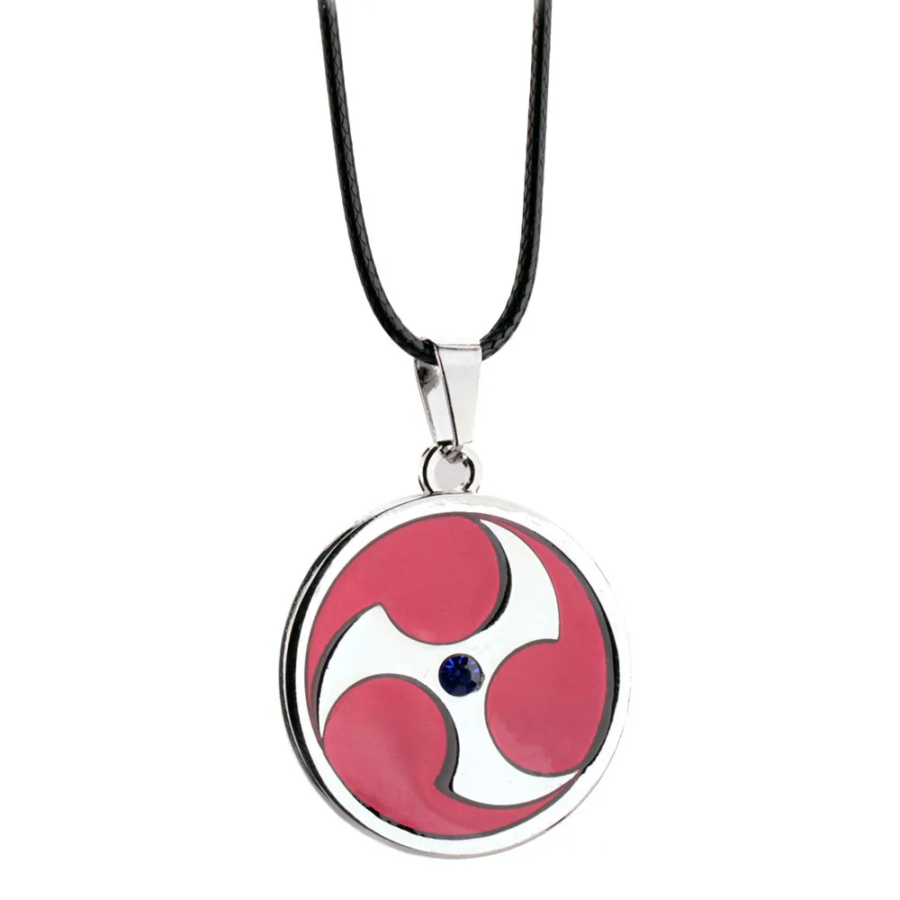 Narutos ‌Uchiha Sasuke Sharingan Pendant Keychain for Men Women Red Enamel Metal Choker Necklaces Fans Cosplay Jewelry Gift