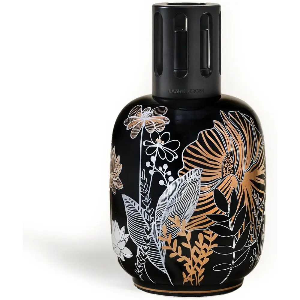 

Fragrance Lamp – Model Black Vegetale - Home Diffuser & Air Purifier 6.3 x 3.6 x 3.6 inches – French-Made Since 1898 – Gift Set