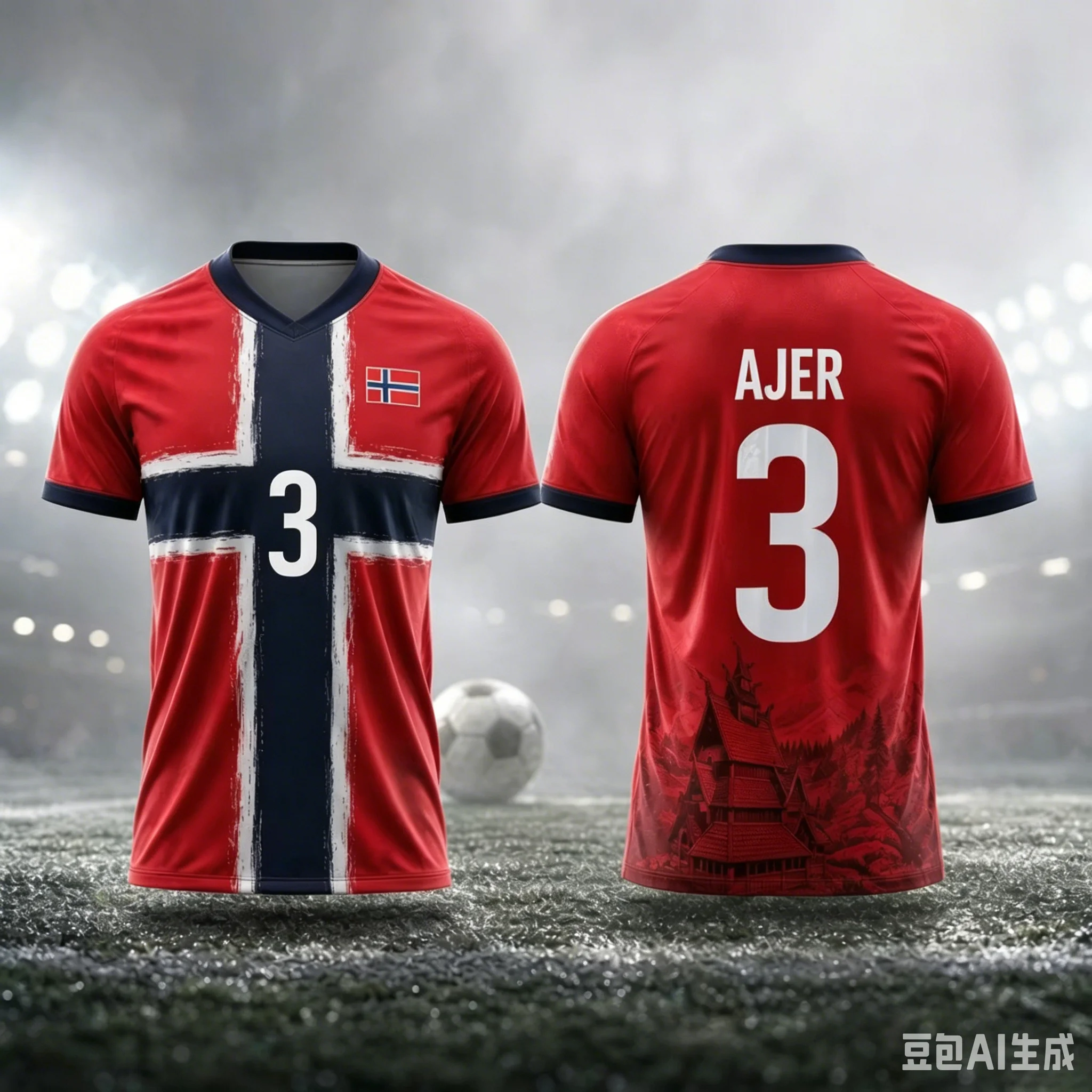 Norwegisches 3D Original Sommer-Fußballtrikot Herren- und Damenmodell Fußball-Trainingstrikot Modisches Freizeit-Oberteil - Kindergrößen – Detail 12