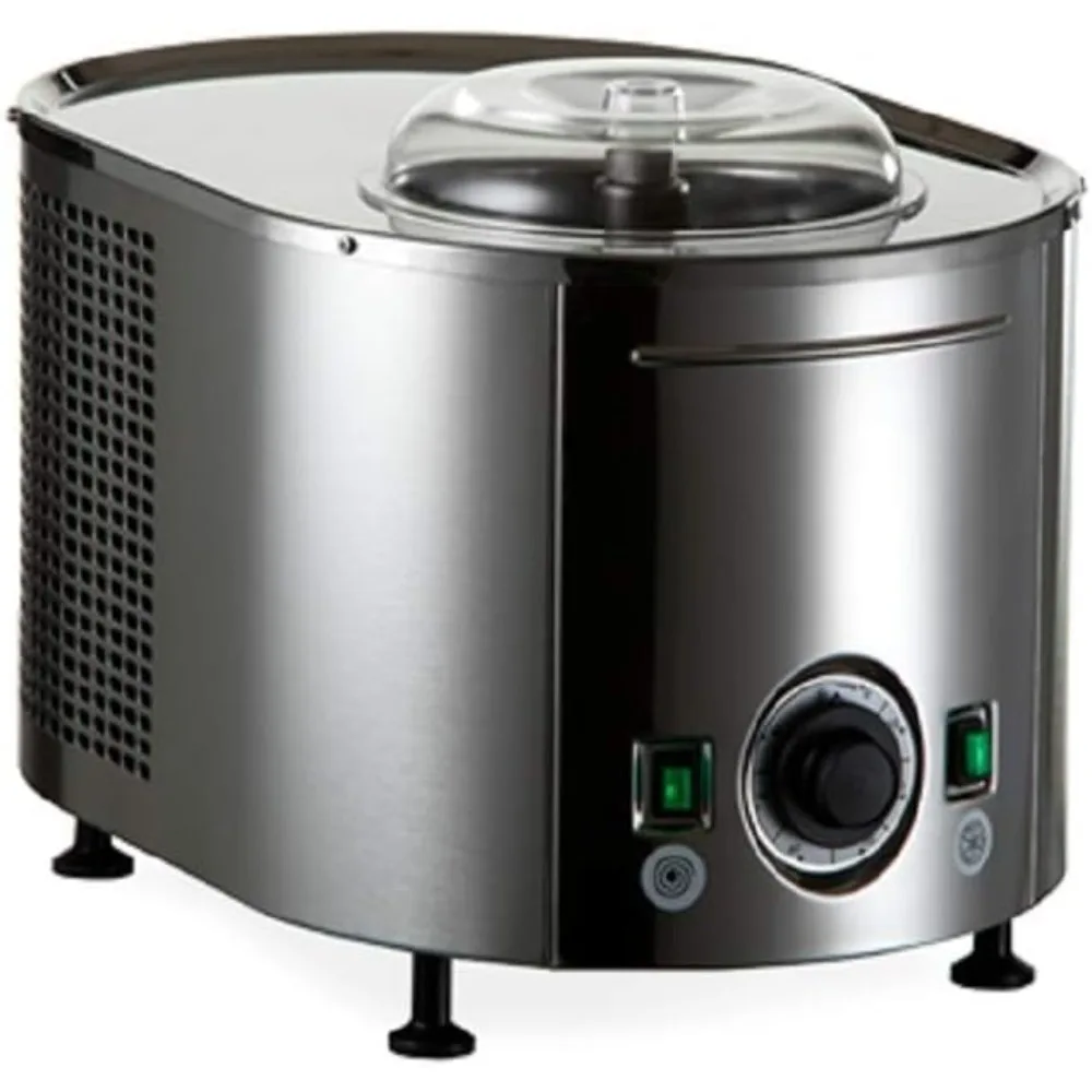 

1.5-Quart Ice Cream Maker, Automatic operation,Timer control, Stainless - 110/120V 60 HZ，Silver